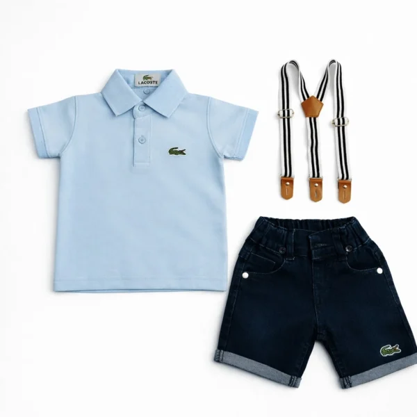 Lacoste Style Polo & Denim Shorts with Gallace - 0 TO 24M pair
