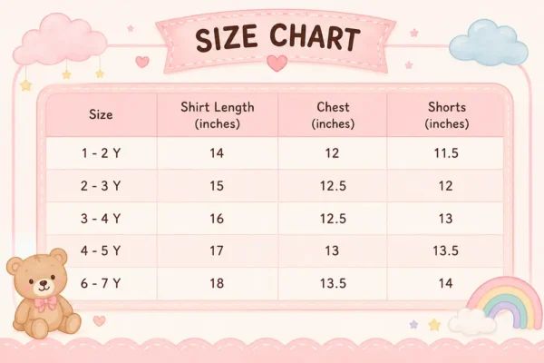 MOMOCO Tie-Dye T-Shirt & Cargo Shorts - 1 TO 6Y size chart size guide