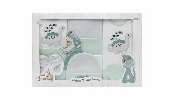 New Journey 10 Piece Baby Boy Dinosaur Gift Set main photo front closeup