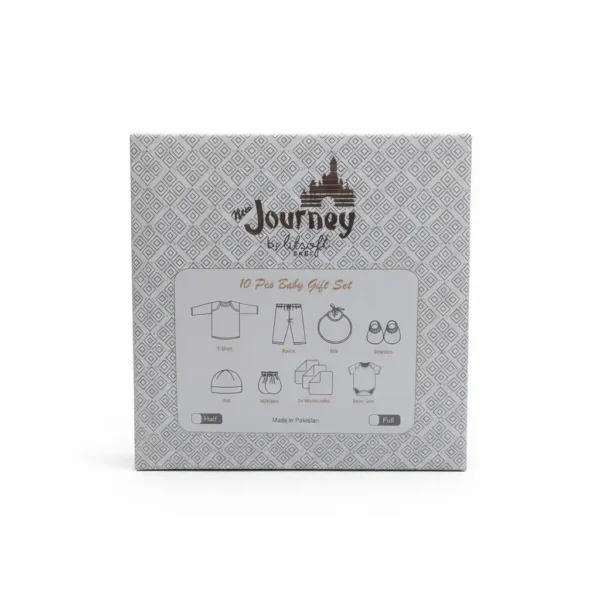 Newborn Baby 10 Pcs Little Bear Cotton Gift Set – Unisex backside and pieces info