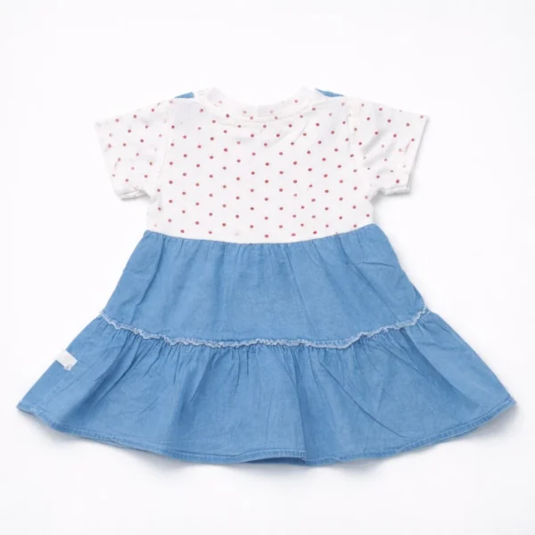 Polka Dot Top and Denim Pinafore Dress Set - 1 TO 6Y how it looks back