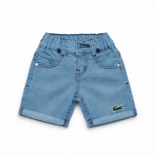 Polo Shirt & Denim Shorts Set with Suspenders - 0 TO 24M how it looks nickers front