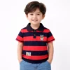 Striped Cotton T-Shirt with Bear Patch – Imported how it looks wearing