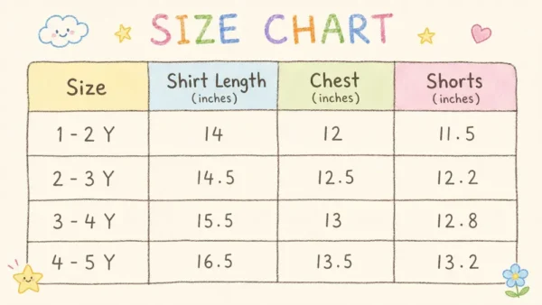 Striped Polo Shirt & Navy Shorts for Summer - 1 TO 5Y SIZE CHART SIZE-GUIDE