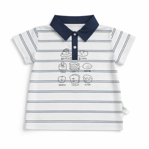 Striped Polo Shirt & Navy Shorts for Summer - 1 TO 5Y pair shirt