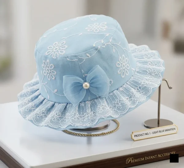 Floral Lace Embroidery Bucket Hat for Summer - 6 Colors blue