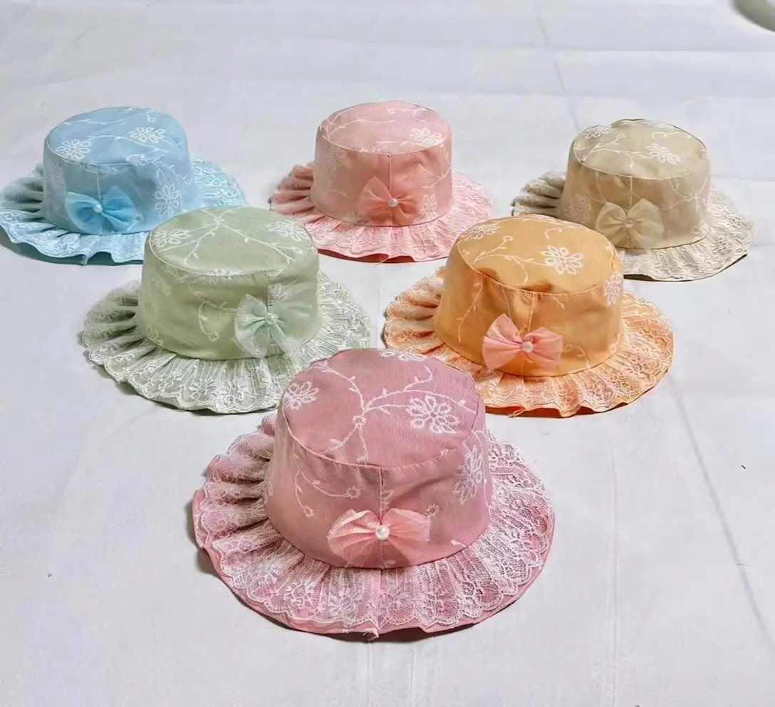 Floral Lace Embroidery Bucket Hat for Summer - 6 Colors main photo
