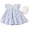 3 Pc Embroidered Frock Suit with Tights & Locket 1 - 6Y