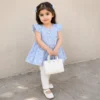 3 Pc Embroidered Frock Suit with Tights & Locket 1 - 6Y HOW IT LOOKS