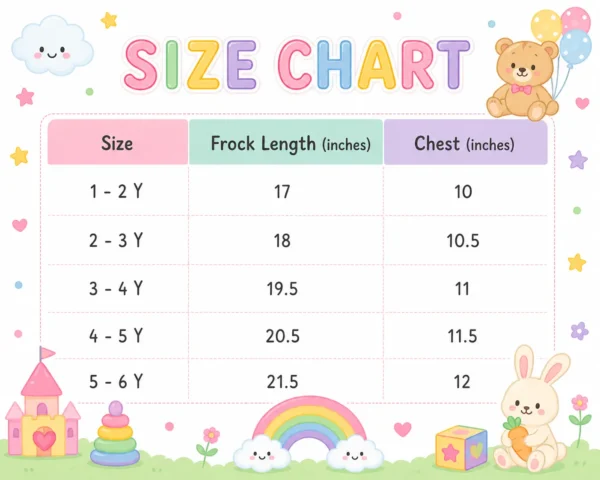 3 Pc Polka Dot Dress Denim Jacket Frock and Tights 12M to 5Y size chart size guide