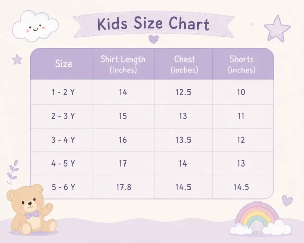 ALO Cream & Maroon T Shirt & Shorts with Waist Bag 1 to 6Y size chart size guide