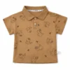 Baby Boys Brown Dino Print Polo Imported T Shirt 12M to 5Y front