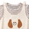 Baby Dog Print Romper Bodysuit Set Imported 6 to 24M how it looks closeup