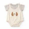 Baby Dog Print Romper Bodysuit Set Imported 6 to 24M how it looks front