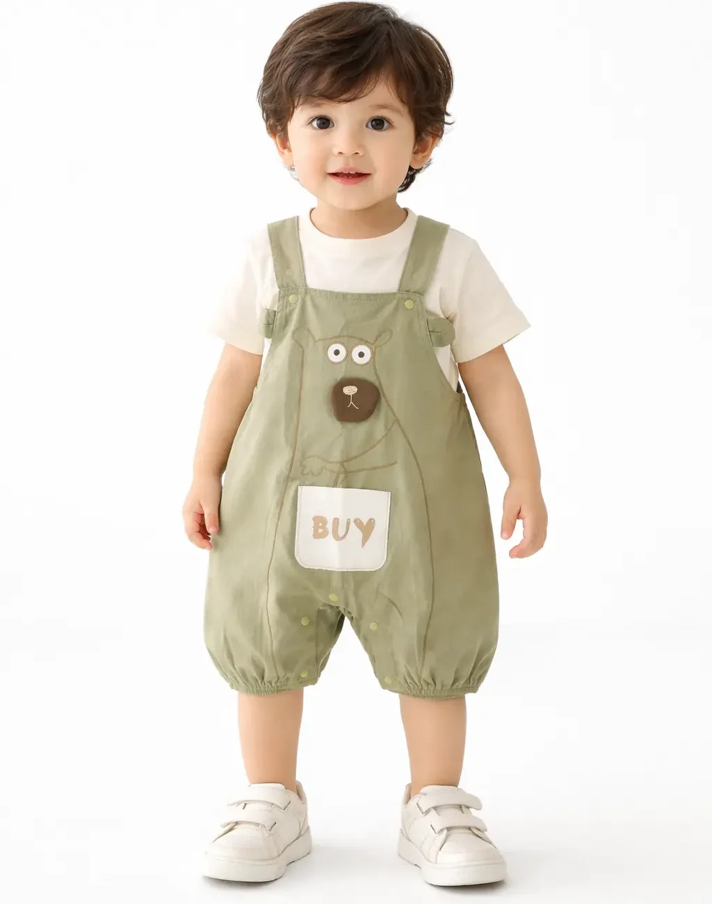 Bear Print Dungaree Set & T-Shirt - Imported - 6 - 24M main photo