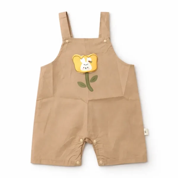 Beige Polka Dot Flower Dungaree Set Imported 6 to 24M dungaree