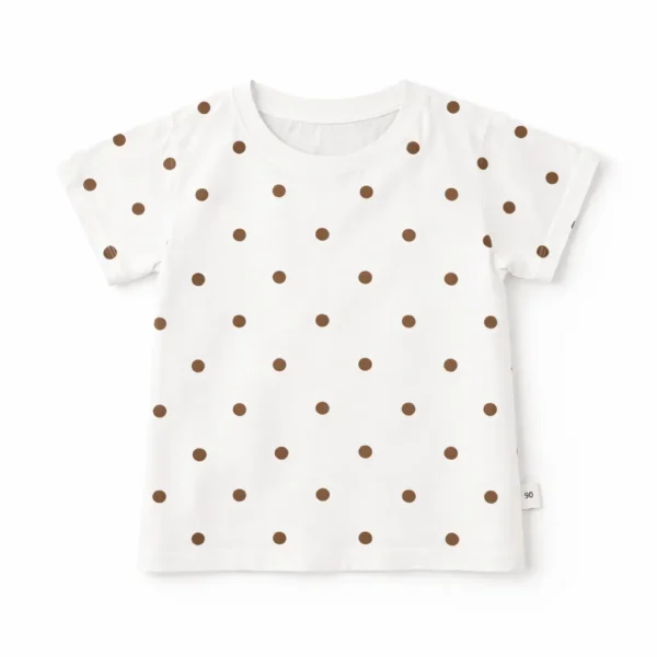 Beige Polka Dot Flower Dungaree Set Imported 6 to 24M shirt