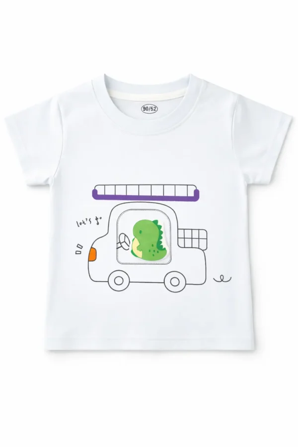 Dinosaur Truck Imported T Shirt Cargo Shorts 1 to 5Y how it looks shirt
