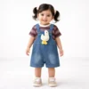 Duck Denim Dungaree Romper Set Imported s-2xl how it looks