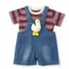 Duck Denim Dungaree Romper Set Imported s-2xl how it looks pair