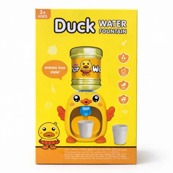 Duck Water Dispenser Toy for Kids Sound & Lights 5 Cups front photo back cover