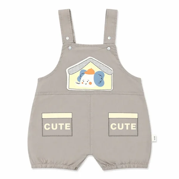 Elephant Print T Shirt and Dungaree 2 Piece Imported 1 to 4Y how it looks romper