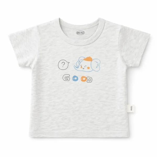 Elephant Print T Shirt and Dungaree 2 Piece Imported 1 to 4Y how it looks t shirt