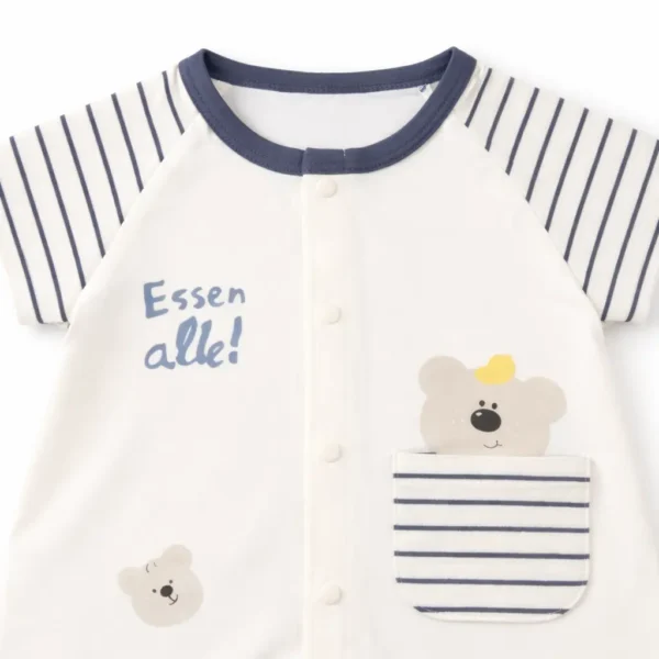 Essen Alle Cotton Romper Imported Pockets Bodysuit 0 to 18M closeup