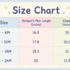 Essen Alle Cotton Romper Imported Pockets Bodysuit 0 to 18M size chart size guide