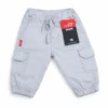 EziFit Cargo Pants Ash White Diaper Friendly Stretchable 0 to 24M