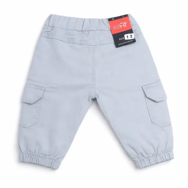 EziFit Cargo Pants Ash White Diaper Friendly Stretchable 0 to 24M back