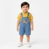 Imported 2 Piece Elephant Denim Dungaree Set 6M to 3Y how it looks