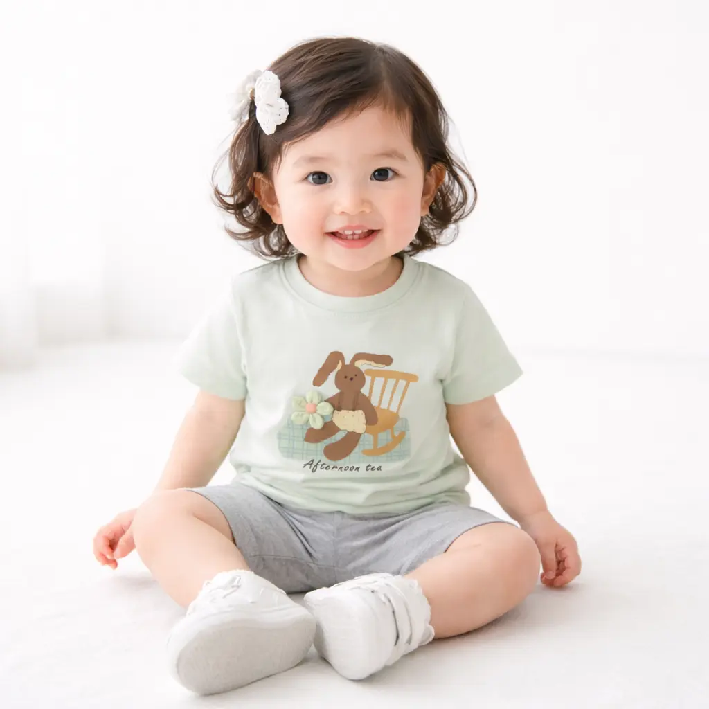 Imported Bunny Afternoon Tea T Shirt and Shorts 1 to 4Y how it looks