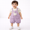 Imported Duck Print Dungaree Purple Romper Set 6M TO 4Y how it looks