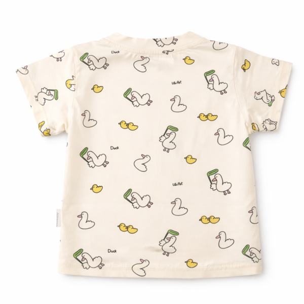 Imported Duck Print Dungaree Purple Romper Set 6M TO 4Y shirt back