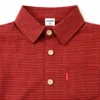 Imported Red Striped T Shirt with Pocket & Collar 12M to 6Y closeup