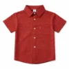 Imported Red Striped T Shirt with Pocket & Collar 12M to 6Y front