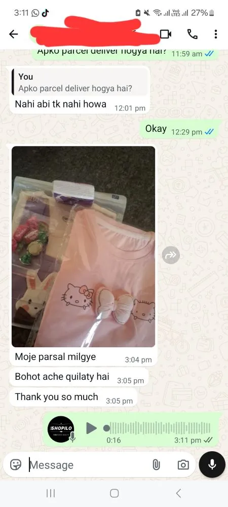 satisfied customer review on WhatsApp Testimonial 11