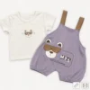 Imported 2 Piece Bear Print Dungaree Romper Set 6M to 3Y main photo
