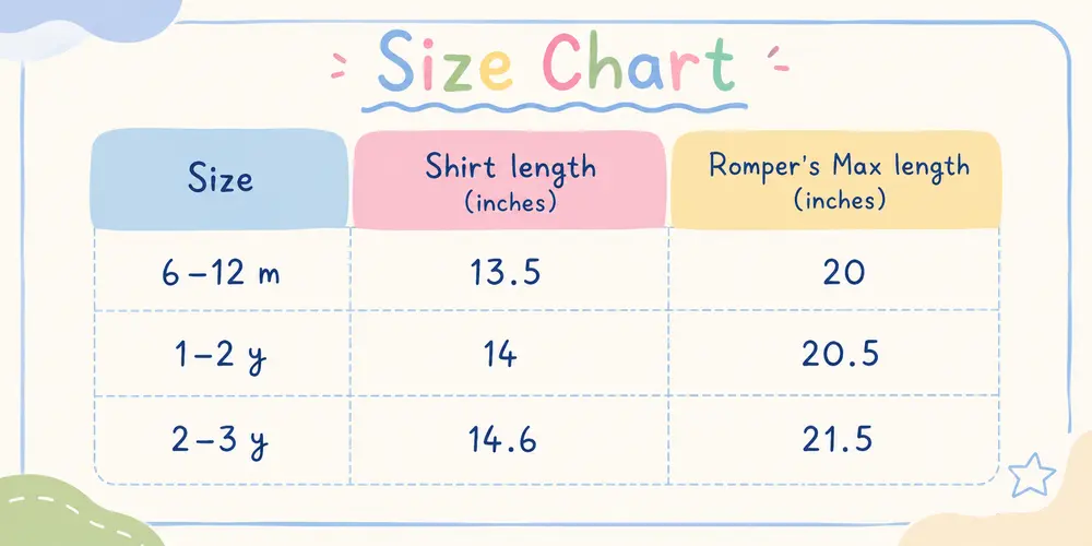 Imported 2 Piece Bear Print Dungaree Romper Set 6M to 3Y size chart size guide