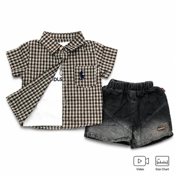 Imported 3 Piece Casual Outfit with Denim Shorts 6M to 5Y MAIN FEATURED PHOTO