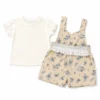 Imported Floral Suspender Romper Set Puff Sleeve 6M to 3Y main photo full pair