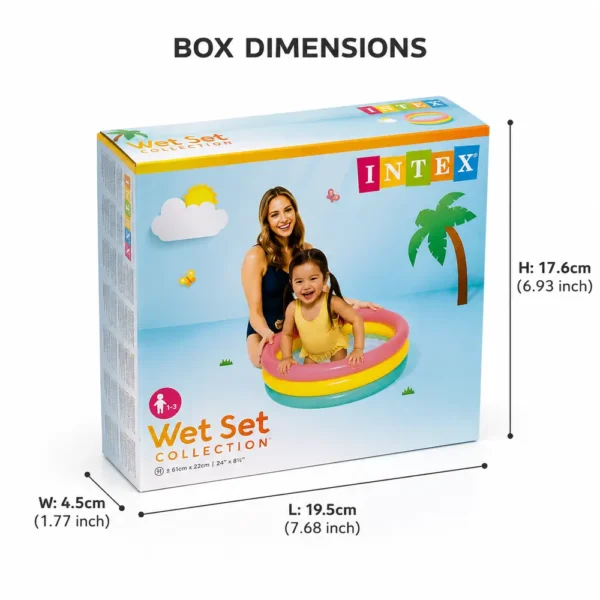 Intex Inflatable Baby Pool Toy for Kids by Wet Set box dimensions size