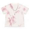 Tie Dye T Shirt & Wide Leg Denim Pants & Necklace 2 TO 7Y